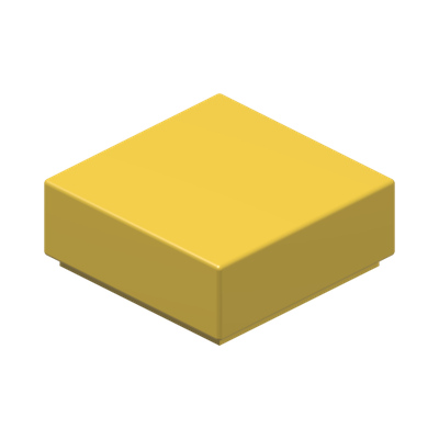 FLAT TILE 1X1 · Bright Yellow (réf. BrickLink Yellow)
