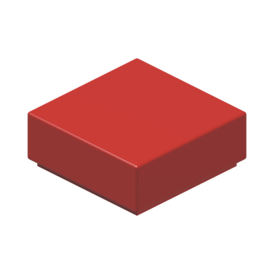 FLAT TILE 1X1 · Bright Red (réf. BrickLink Red)