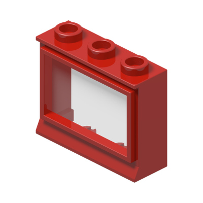 Window 1 x 3 x 2 with Fixed Trans-Clear Glass · Réf. BrickLink 31 · Couleur BrickLink : Red