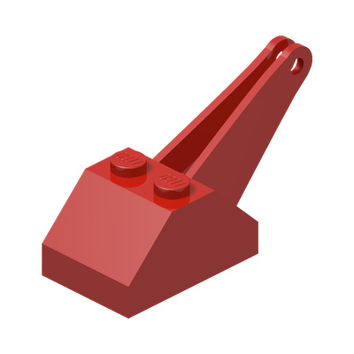 Hook Slope 45 2 x 3 x 1 1/3 Double with Arm · Réf. BrickLink 3135 · Couleur BrickLink : Red