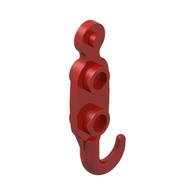Hook Tow with 2 Studs on Both Sides · Réf. BrickLink 3136 · Couleur BrickLink : Red