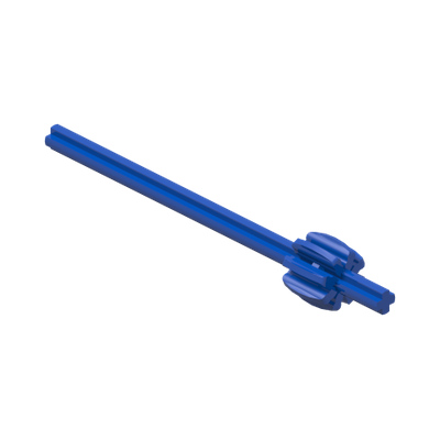 Duplo Technic Axle 8L with Paddle Wheel Gear · Réf. BrickLink 31623 · Bright Blue (réf. BrickLink Blue)