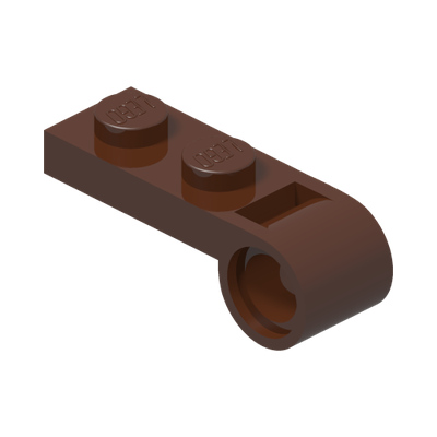 PLATE 1X2, W/ 4.85 HOLE, NO. 1 · Reddish Brown (réf. BrickLink Reddish Brown)