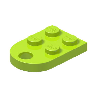 Plate, Modified 2 x 3 with Hole · Bright Yellowish Green (réf. BrickLink Lime)