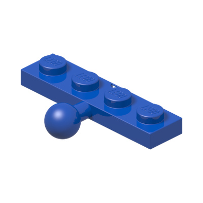 Plate, Modified 1 x 4 with Tow Ball · Réf. BrickLink 3184 · Bright Blue (réf. BrickLink Blue)