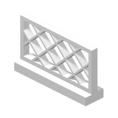 Fence Lattice 1 x 4 x 2 · LEGO 318501 (réf. BrickLink 3185) · Couleur BrickLink : White