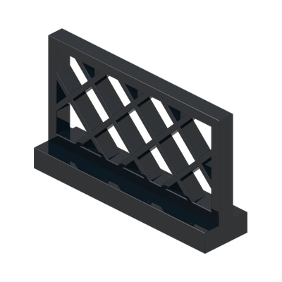 FENCE 1X4X2 · Black (réf. BrickLink Black)