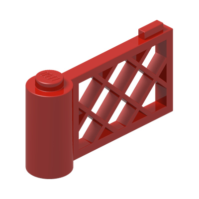 Fence Gate 1 x 4 x 2 Lattice · Réf. BrickLink 3186 · Couleur BrickLink : Red