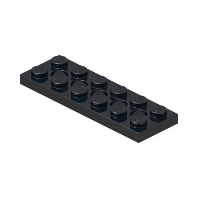 1PLATE 2X6 W. HOLES · Black (réf. BrickLink Black)