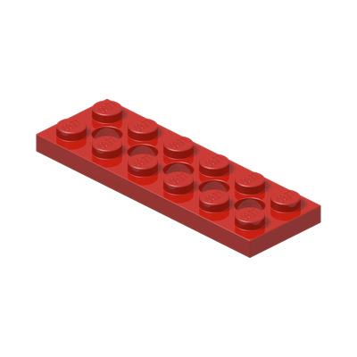 PLATE 2X6 W. HOLES · Bright Red (réf. BrickLink Red)