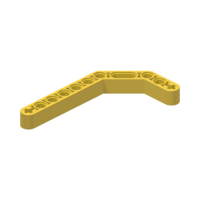 DOUBLE ANGULAR BEAM 3X7 45° · LEGO 6271150 (réf. BrickLink 32009) · Bright Yellow (réf. BrickLink Yellow)