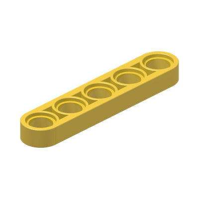 TECHNIC 5M HALF BEAM · Bright Yellow (réf. BrickLink Yellow)
