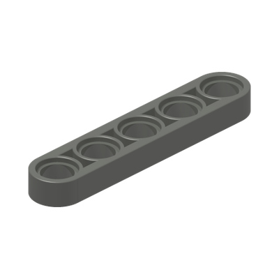 TECHNIC 5M HALF BEAM · Dark Stone Grey (réf. BrickLink Dark Bluish Gray)