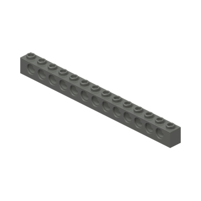 TECHNIC BRICK 1X14, Ø4,9 · Dark Stone Grey (réf. BrickLink Dark Bluish Gray)