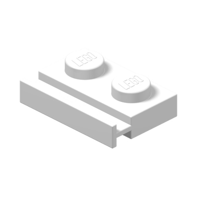 PLATE 1X2 WITH SLIDE · White (réf. BrickLink White)