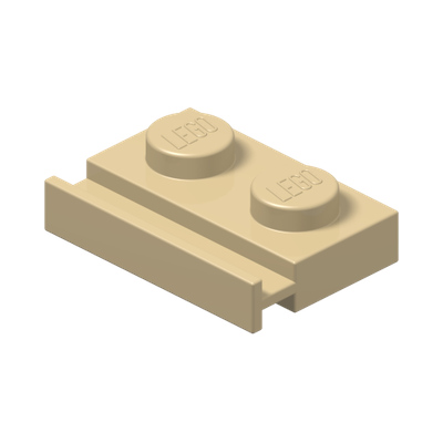 PLATE 1X2 WITH SLIDE · Brick Yellow (réf. BrickLink Tan)