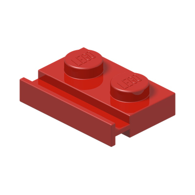 PLATE 1X2 WITH SLIDE · Bright Red (réf. BrickLink Red)