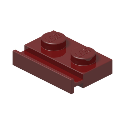 PLATE 1X2 WITH SLIDE · New Dark Red (réf. BrickLink Dark Red)