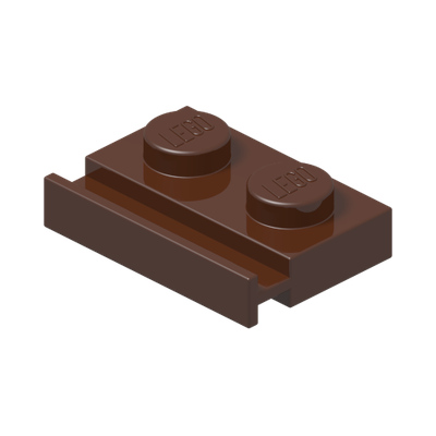PLATE 1X2 WITH SLIDE · Reddish Brown (réf. BrickLink Reddish Brown)