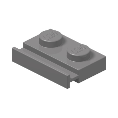 PLATE 1X2 WITH SLIDE · Silver Metallic (réf. BrickLink Flat Silver)