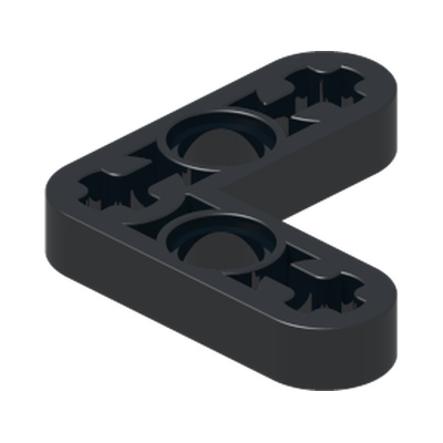 TECHNIC LEVER 3X3M, 90° · Black (réf. BrickLink Black)