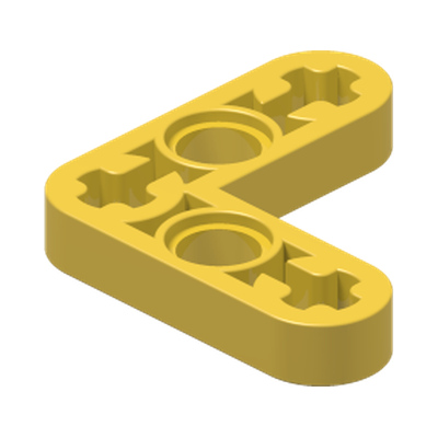 TECHNIC LEVER 3X3M, 90° · Bright Yellow (réf. BrickLink Yellow)