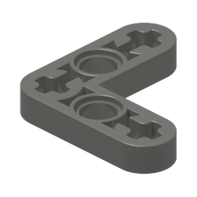 TECHNIC LEVER 3X3M, 90° · Dark Stone Grey (réf. BrickLink Dark Bluish Gray)