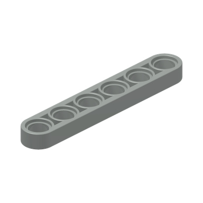 Technic, Liftarm Thin 1 x 6 · LEGO 4114200 (réf. BrickLink 32063) · Couleur BrickLink : Light Gray