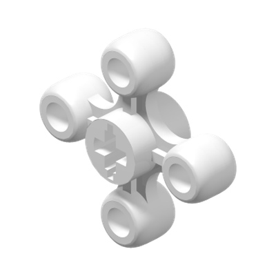 Technic, Gear Knob Cog Wheel with Axle Hole (+ Orientation) · LEGO 4114203 (réf. BrickLink 32072) · Couleur BrickLink : White