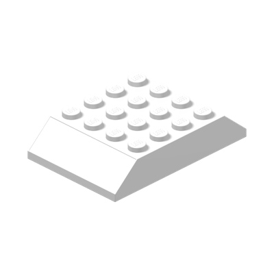 Slope 45 6 x 4 Double with Side Walls · LEGO 4568156 (réf. BrickLink 32083) · Couleur BrickLink : White