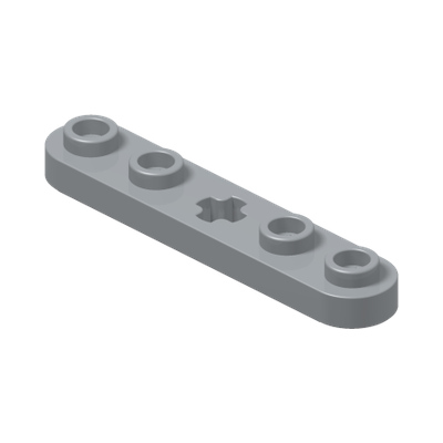 Technic, Plate 1 x 5 with Smooth Ends, 4 Studs and Center Axle Hole · Couleur BrickLink : Light Bluish Gray