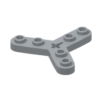 TECHNIC ROTOR, 3 BLADES · Medium Stone Grey (réf. BrickLink Light Bluish Gray)