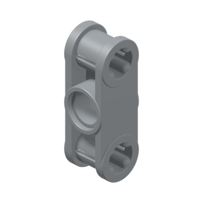 DOUBLE CROSS BLOCK · Medium Stone Grey (réf. BrickLink Light Bluish Gray)