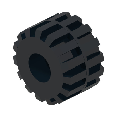 Wheel Full Rubber Flat with Axle Hole · LEGO 4128534 (réf. BrickLink 32193) · Couleur BrickLink : Black