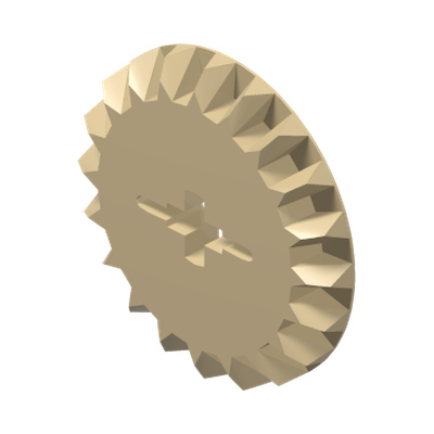 BEVEL GEAR Z20 · LEGO 6031962 (réf. BrickLink 32198) · Brick Yellow (réf. BrickLink Tan)