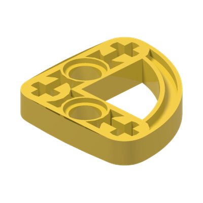 Technic, Liftarm, Modified L-Shape Quarter Ellipse Thin 3 x 3 · LEGO 4500483 (réf. BrickLink 32249) · Couleur BrickLink : Yellow