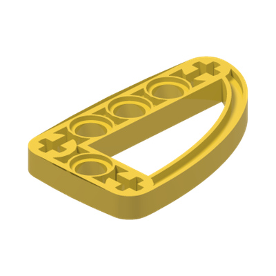 Technic, Liftarm, Modified L-Shape Quarter Ellipse Thin 3 x 5 · Couleur BrickLink : Yellow