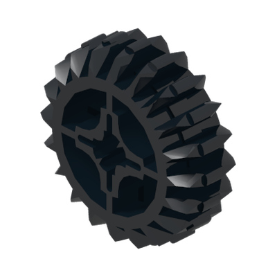 DOUBLE CONICAL WHEEL Z20 1M · Black (réf. BrickLink Black)