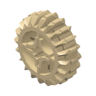 DOUBLE CONICAL WHEEL Z20 1M · LEGO 6346517 (réf. BrickLink 32269) · Brick Yellow (réf. BrickLink Tan)