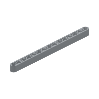 TECHNIC 15M BEAM · Medium Stone Grey (réf. BrickLink Light Bluish Gray)