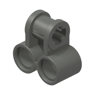 TECHNIC CROSS BLOCK 2X1 · Dark Stone Grey (réf. BrickLink Dark Bluish Gray)