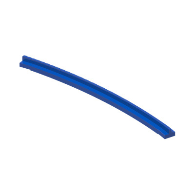 Train, Track Rail Curved Outside with Tapered Ends · Réf. BrickLink 3229a · Bright Blue (réf. BrickLink Blue)