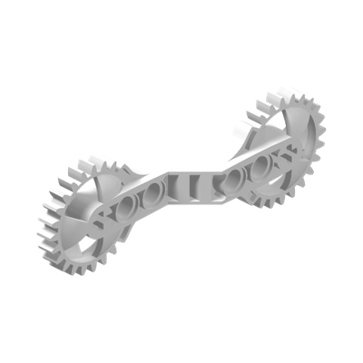 Technic, Arm 1 x 7 x 2 with Gear Ends · Réf. BrickLink 32311 · Couleur BrickLink : White