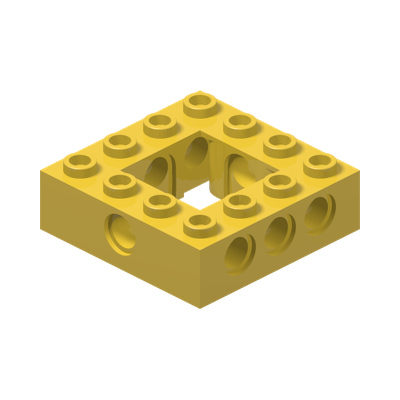 Technic, Brick 4 x 4 Open Center · Réf. BrickLink 32324 · Couleur BrickLink : Yellow