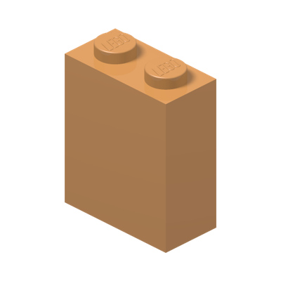BRICK 1X2X2 · Medium Nougat (réf. BrickLink Medium Nougat)