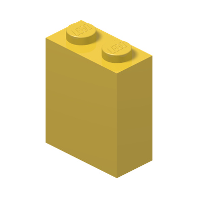 BRICK 1X2X2 · Bright Yellow (réf. BrickLink Yellow)