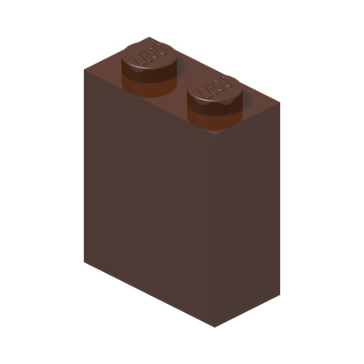 BRICK 1X2X2 · Reddish Brown (réf. BrickLink Reddish Brown)