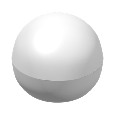 BALL 10.2, W/ CROSS HOLE · LEGO 6052864 (réf. BrickLink 32474) · White (réf. BrickLink White)