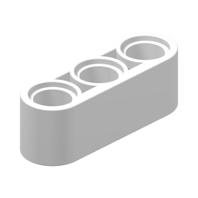 TECHNIC 3M BEAM · LEGO 4208160 (réf. BrickLink 32523) · White (réf. BrickLink White)