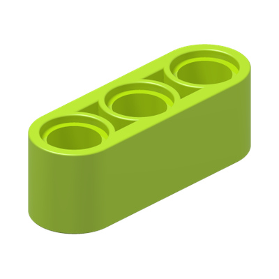 BEAM, 3 MODULE · Bright Yellowish Green (réf. BrickLink Lime)